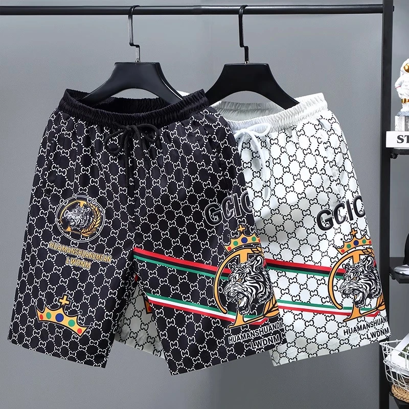 曼库帕娅夏季冰丝短裤男士休闲五分裤外穿大裤衩修身运动中裤