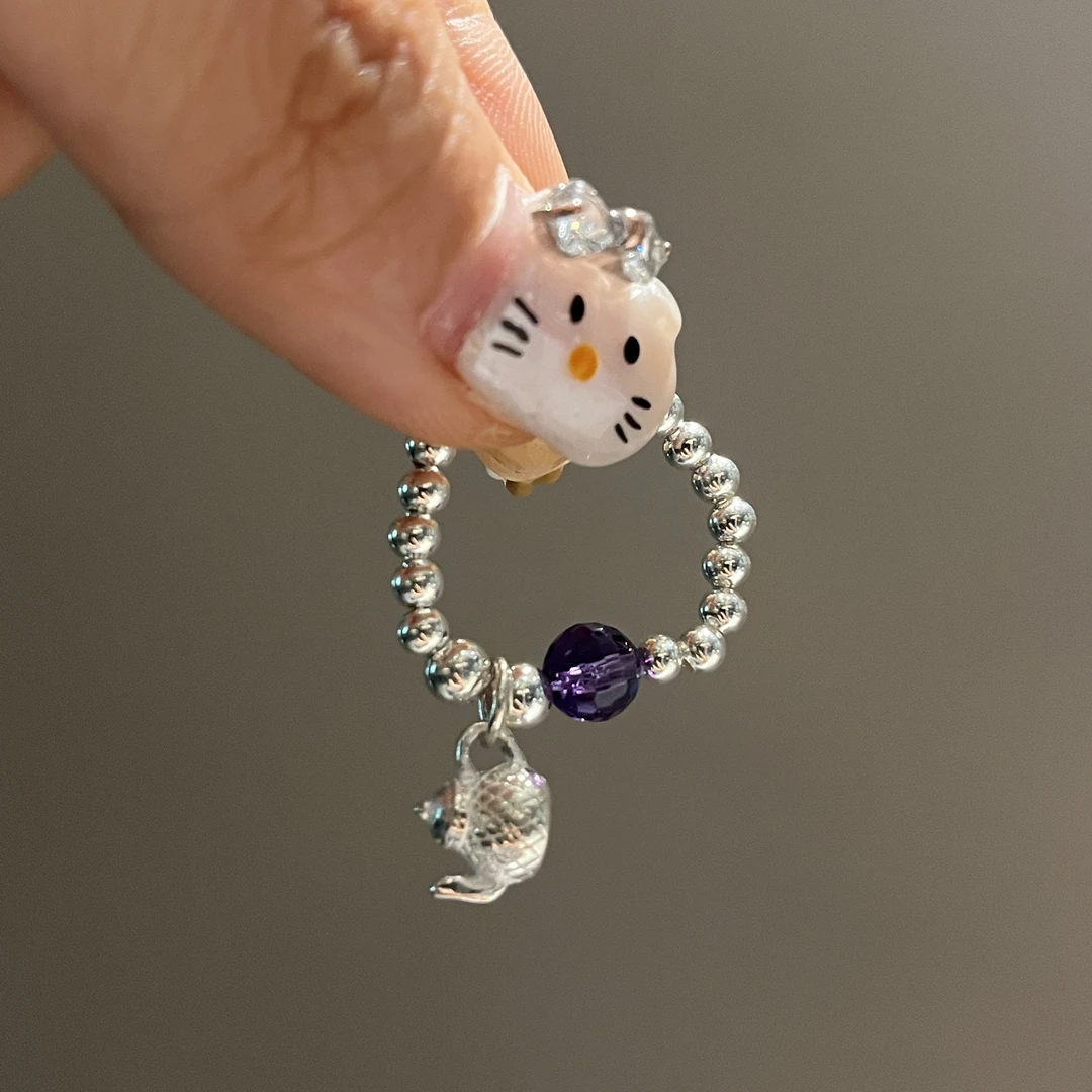 925银铅玻璃银制品 紫光仙壶戒指