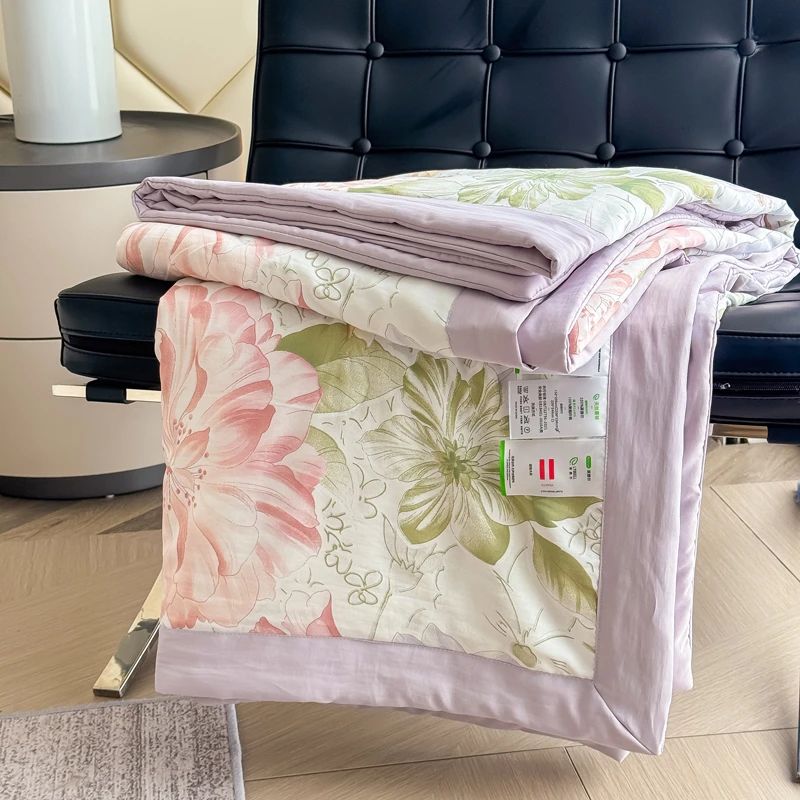 莱赛尔天丝单夏被双人空调被夏季凉感印花被子 WL129