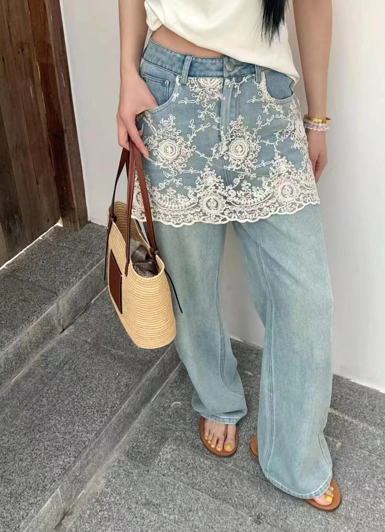 【JINJIN】2025夏季新款小众设计牛仔长裤（6088）NO退NO换