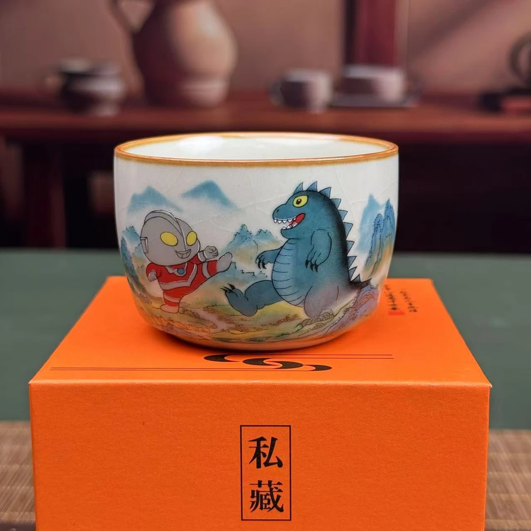 奥特曼打小怪兽直边杯+礼盒ZH74