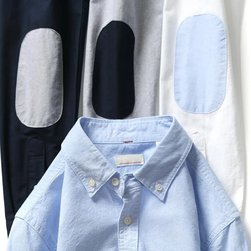 男装高支棉！出口原尾单剪标男装春秋增高牛津纺长袖衬衫男士衬