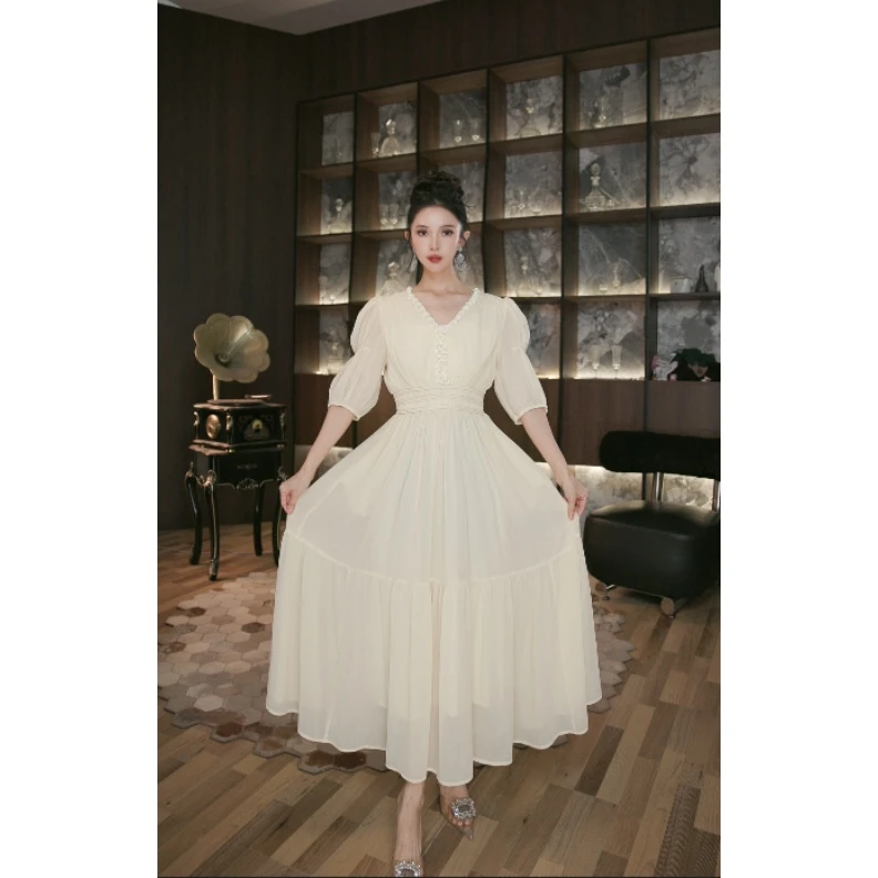 六爻爷定制 法式气质名媛显瘦优雅时尚连衣裙 45300