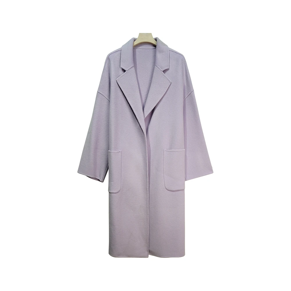 DY102【新款】时尚轻奢高端赫本风长款气质百搭西装领浴袍款大衣3D