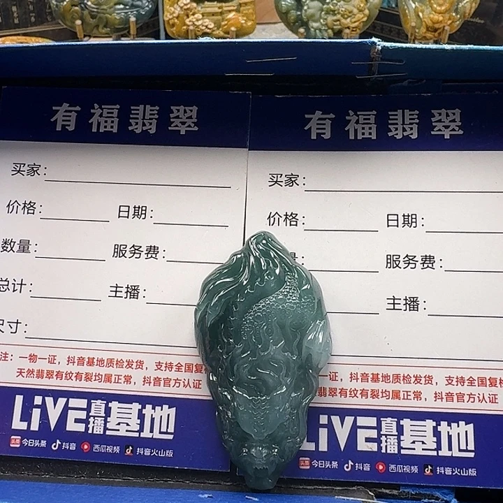 颈饰未镶嵌翡翠龙牌