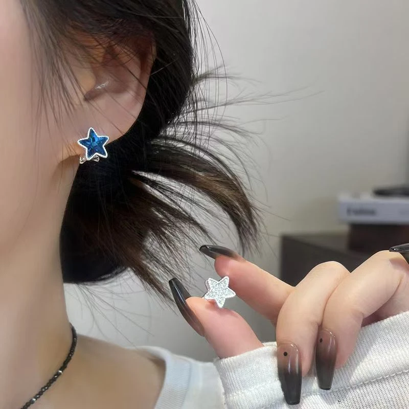 铜合金耳饰 925银针2025年新款时尚百搭气质五角星耳钉高级感耳饰