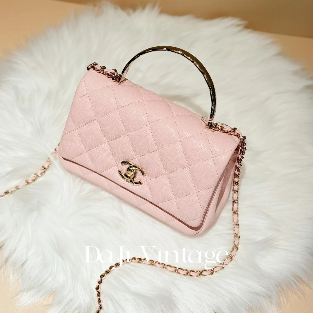 99新 Chanel/香奈儿 大吉中古/chanel香奈儿粉色手柄方胖子