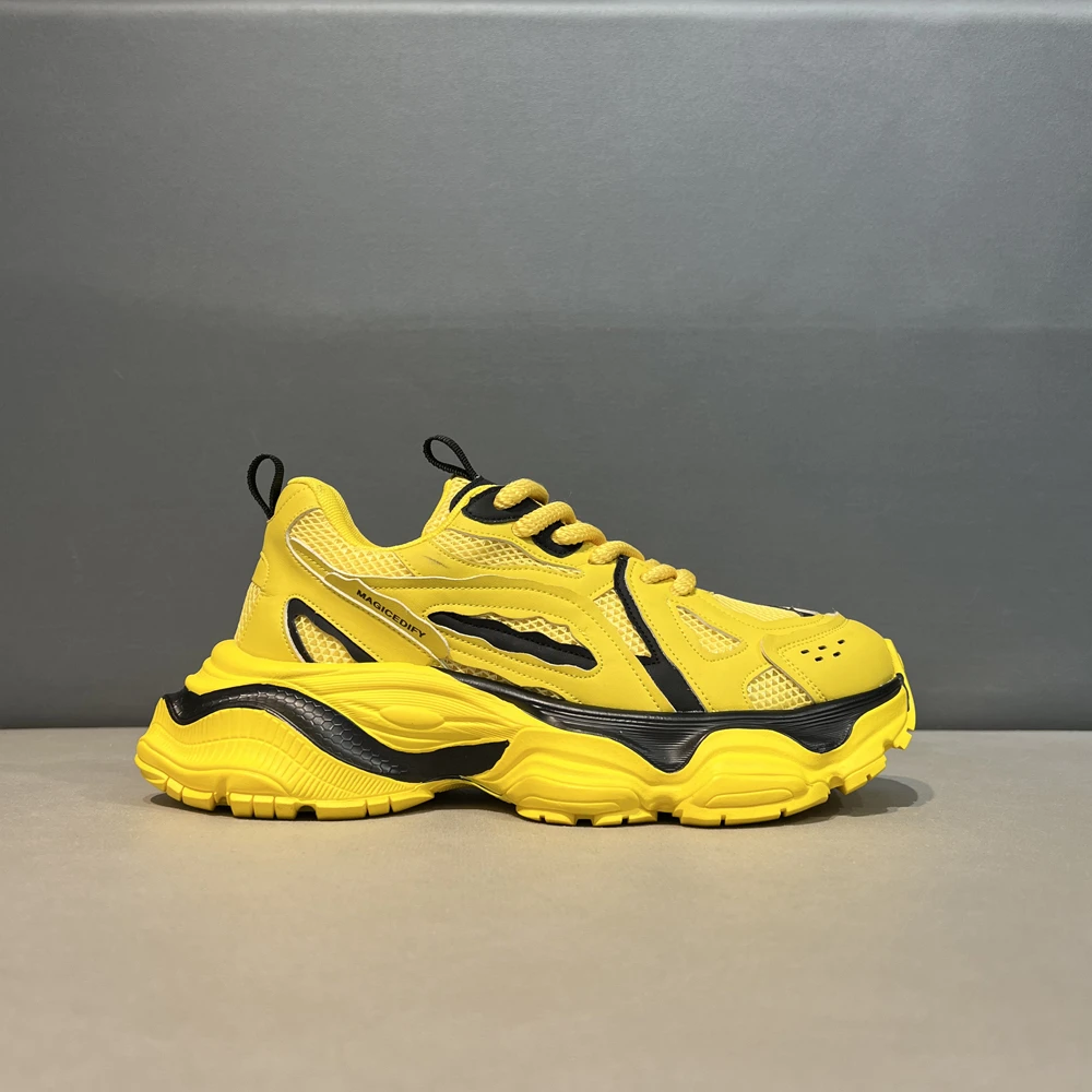 夏季网面透气厚底增高老爹鞋时尚运动百搭软底舒适男士潮流休闲鞋