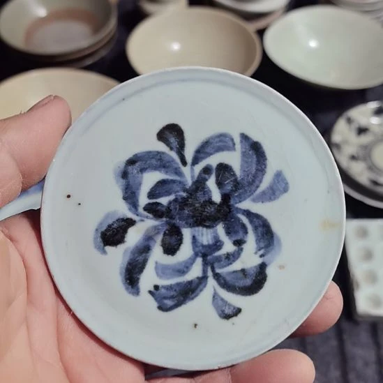 瓷片青花影青杯垫学习标本