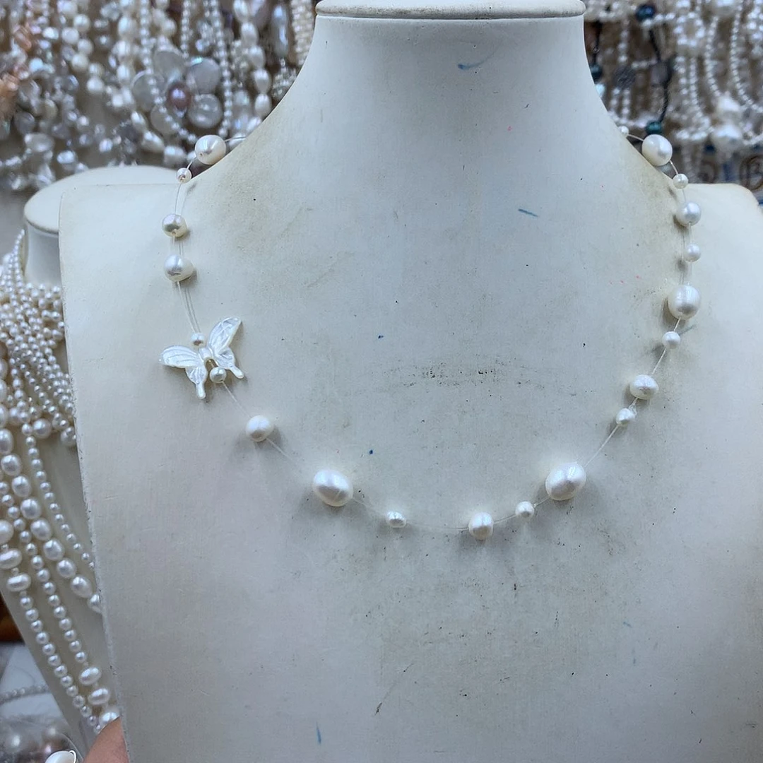 淡水珍珠合金颈饰