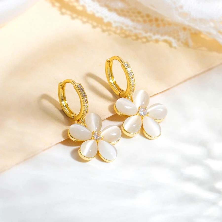 铜合金耳饰 【繁花】经典小雏菊耳环超仙时尚清新花朵百搭耳扣1143