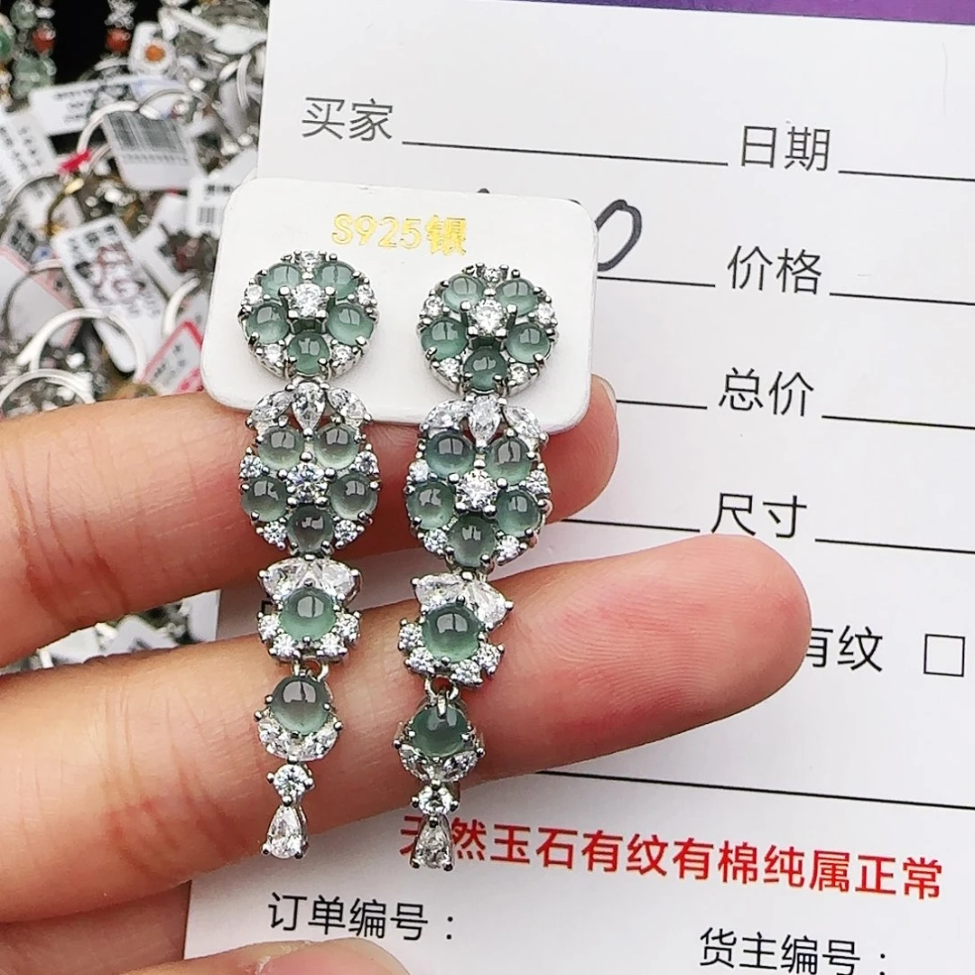 银S925镶嵌戒指翡翠戒指