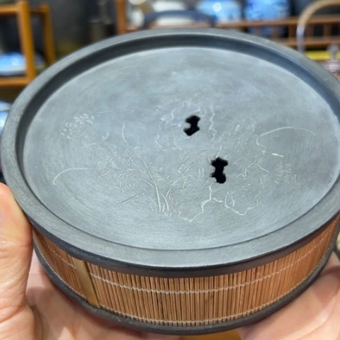 蜜安罐瓷香炉锡茶则
