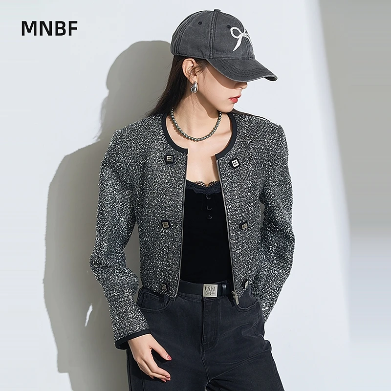 秋银色亮片高级感小香风外套MFJG135100