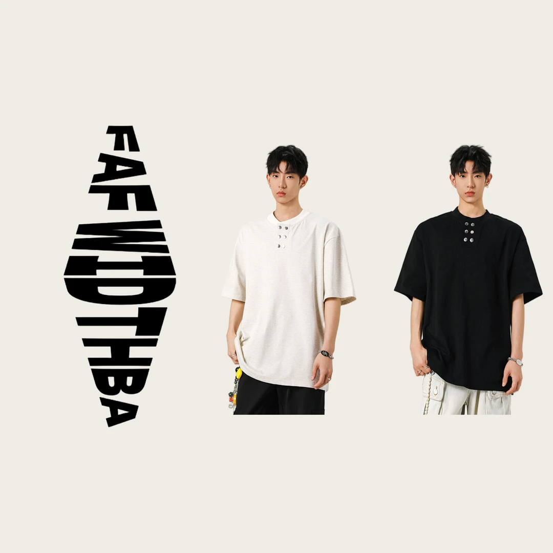 TX890 夏季休闲男纯色宽松百搭潮流双排扣短袖