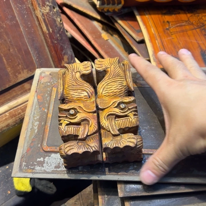 泉***缘香榧木老木雕花板艺术