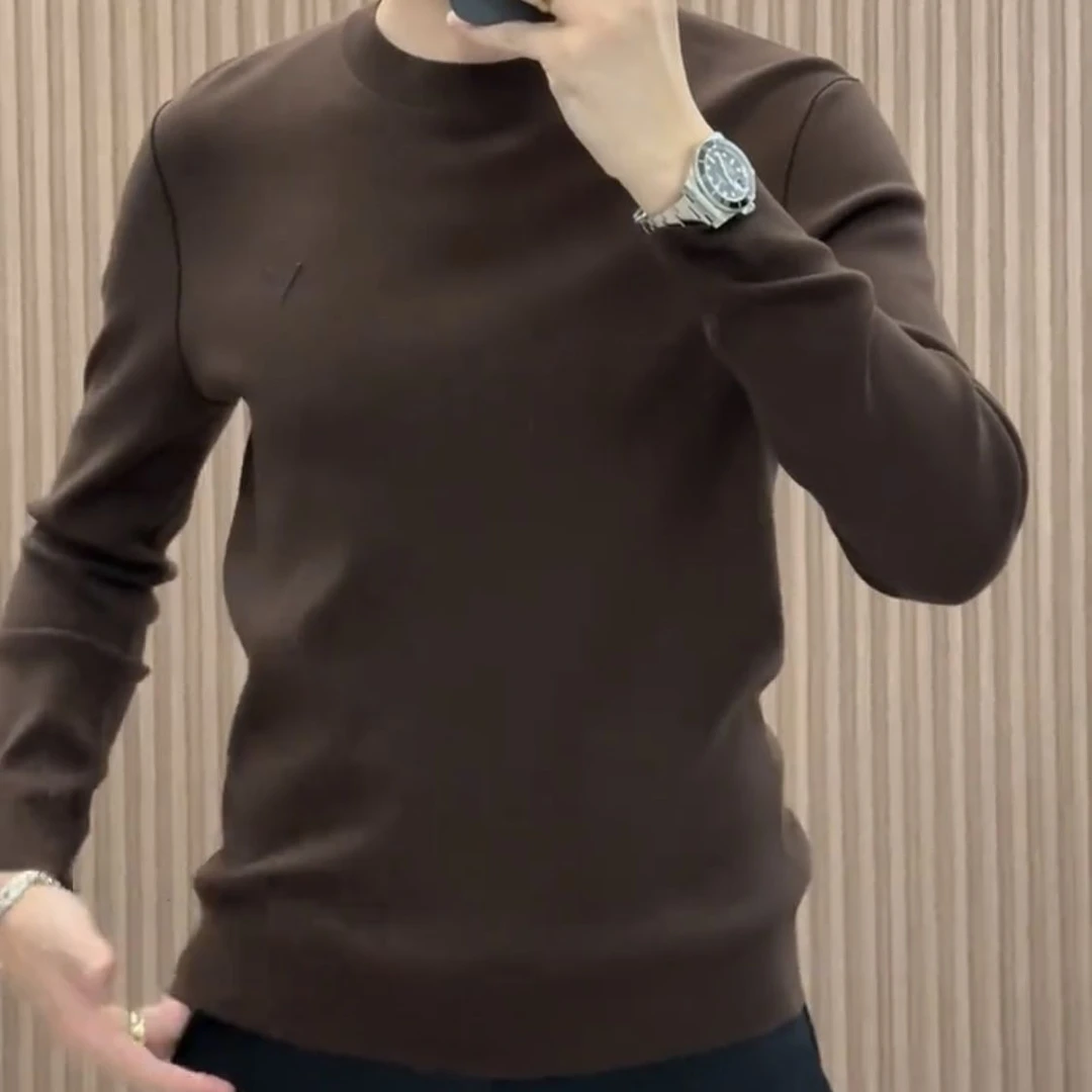 长袖保暖针织衫毛衣半高领圆领修身网红加绒打底衫休闲百搭