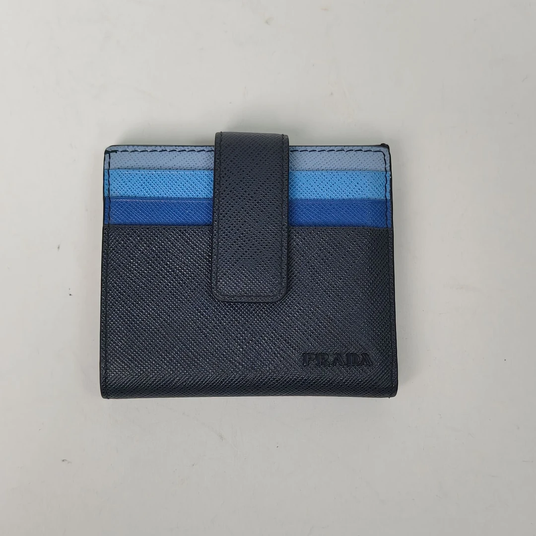 95新 Prada/普拉达 攀攀.拼色 皮革C 钱包