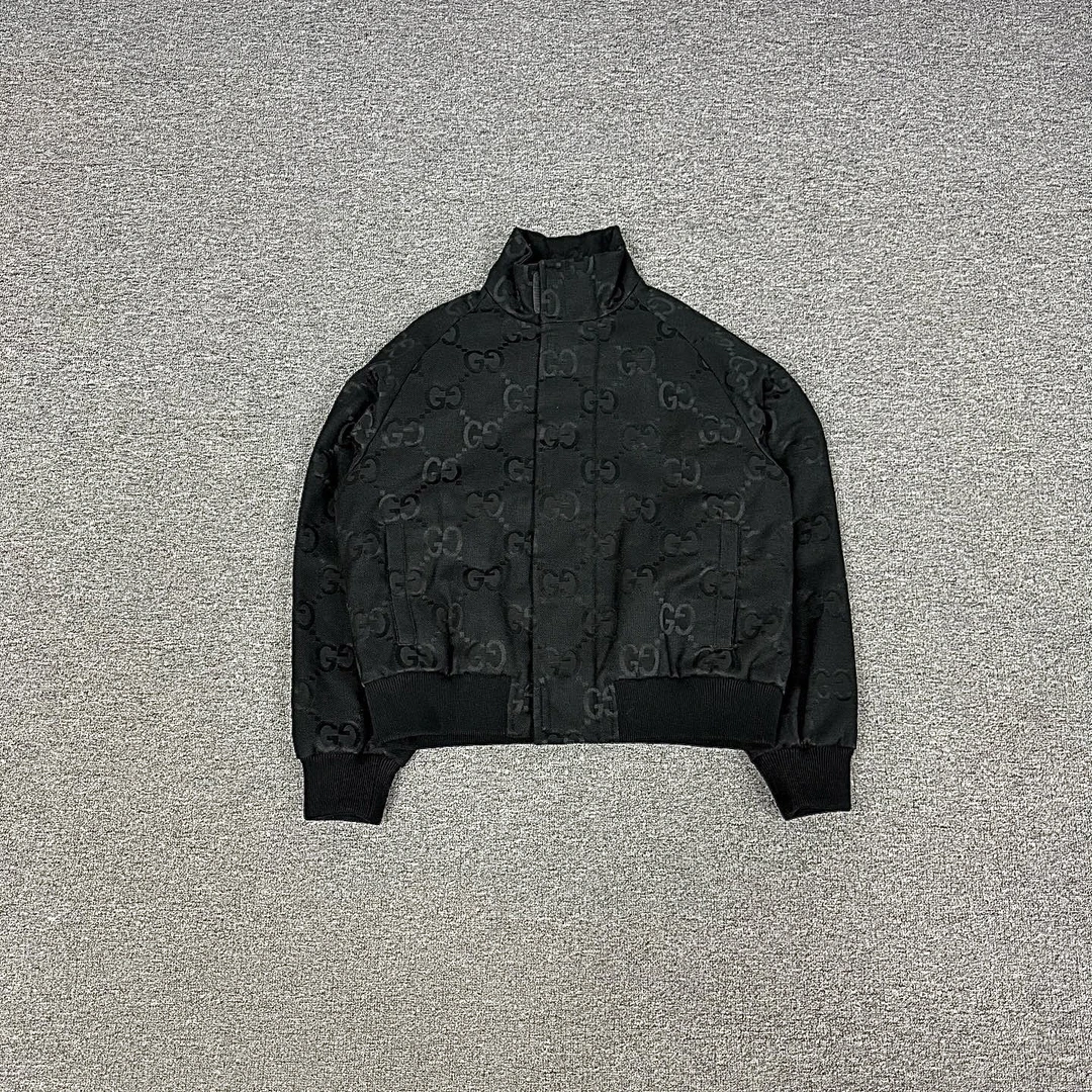 99新 GUCCI/古驰 暗纹满印双G大logo 拉链夹克外套 52码