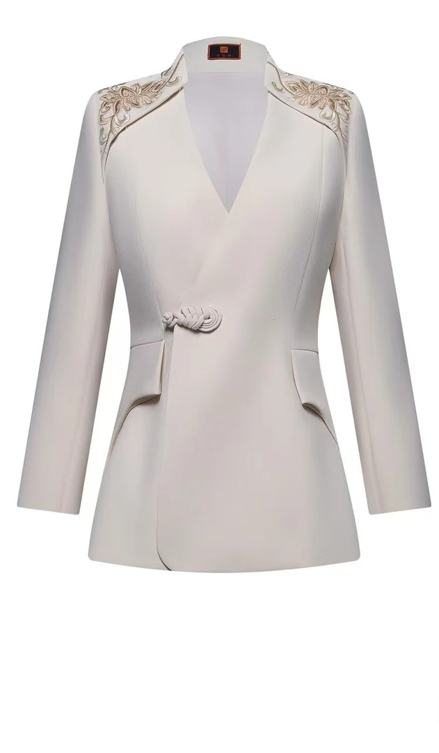 anyulin/安语琳国风总裁高端气质女装西装亦锦莲西服--001