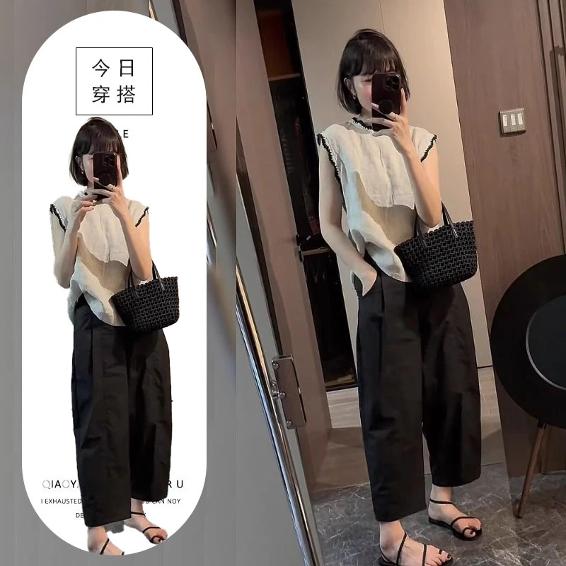 夏日绝美高级松弛感穿搭休闲气质独特漂亮韩系chic别致两件套装女