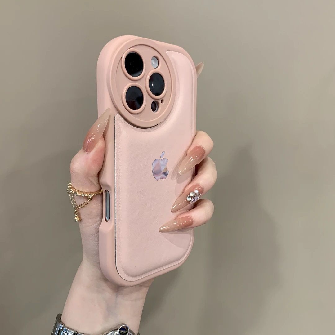 小众气垫皮纹防摔适用iPhone16promaxpro网红手机手机壳苹果13