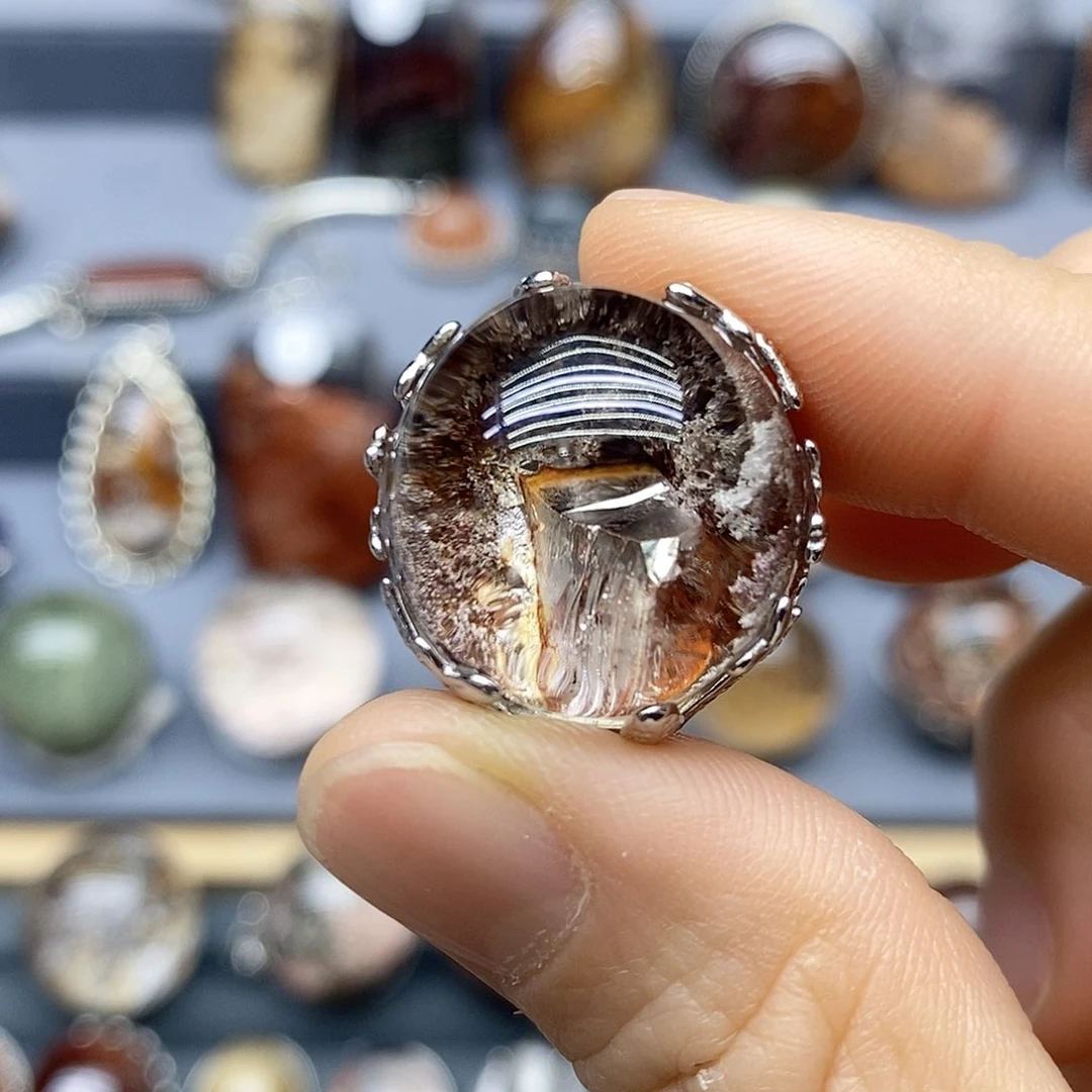 戒指银S925镶嵌水晶玥*七水晶