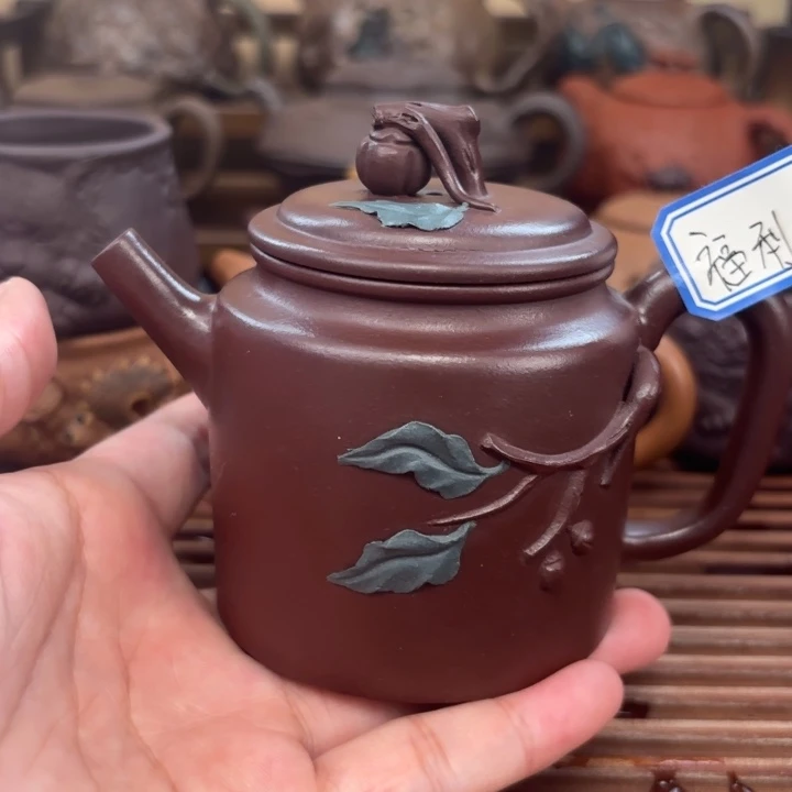 茶壶紫砂事事如意原矿老紫泥200c