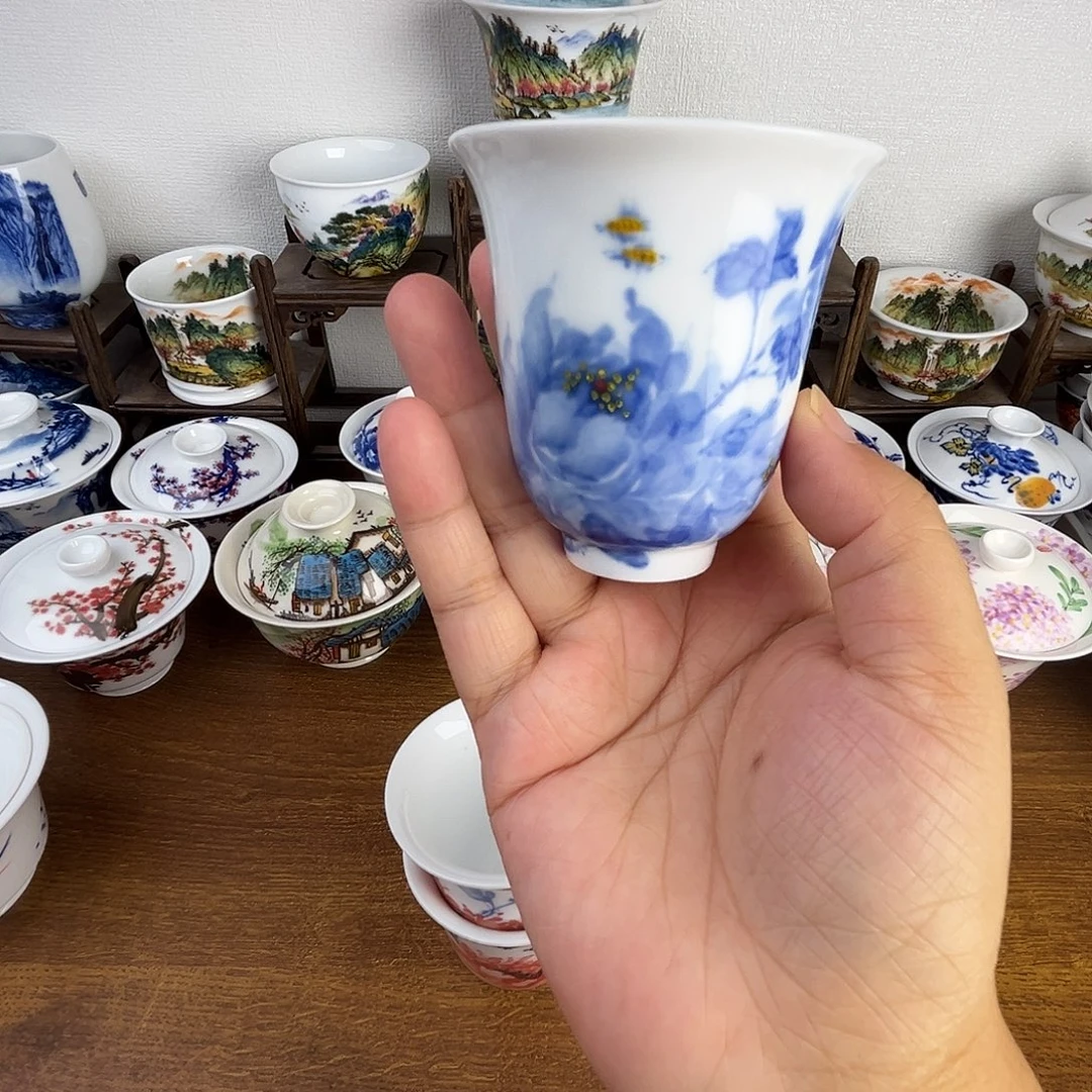 忠意堂釉下彩牡丹