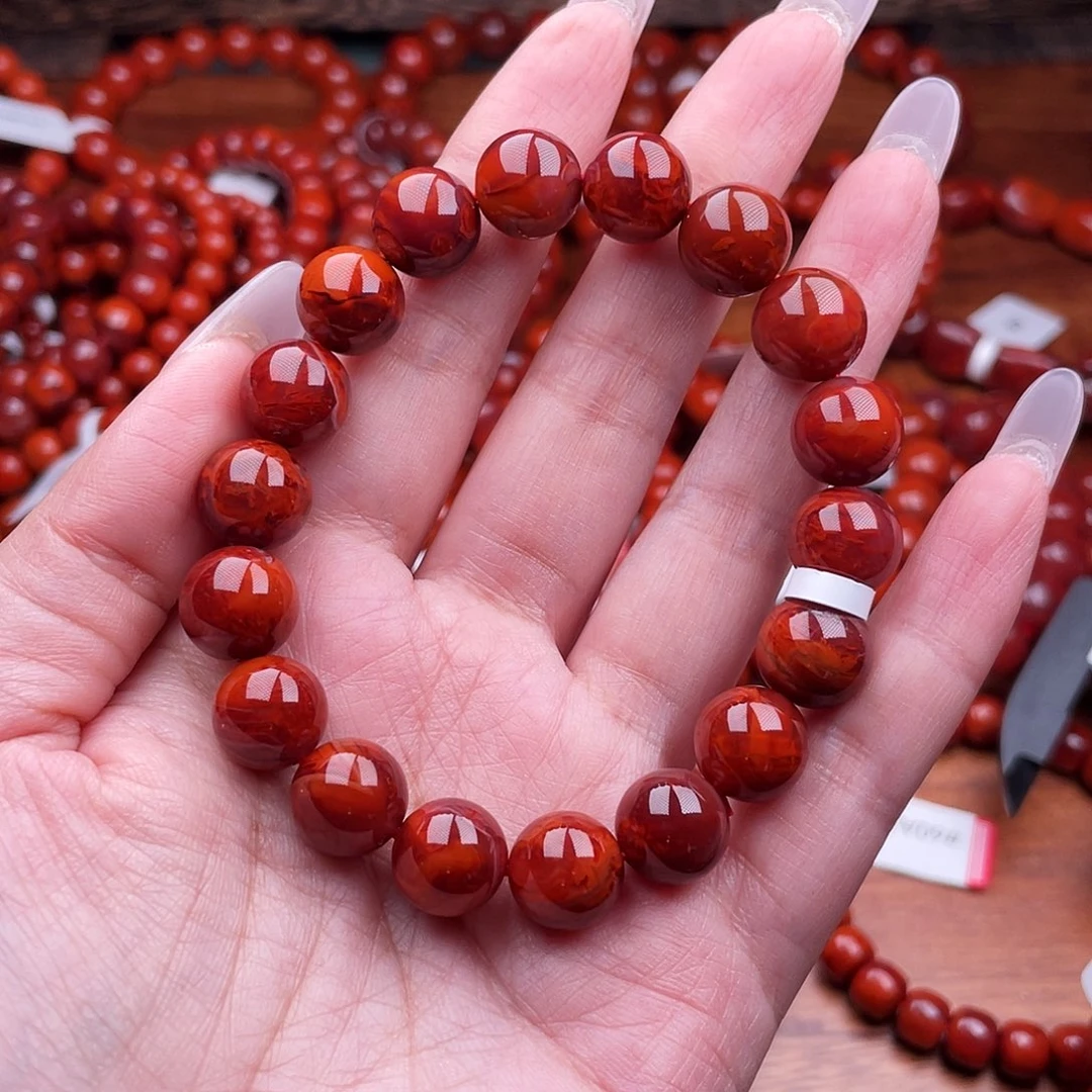 南红玛瑙未镶嵌瓦西手串11.mm