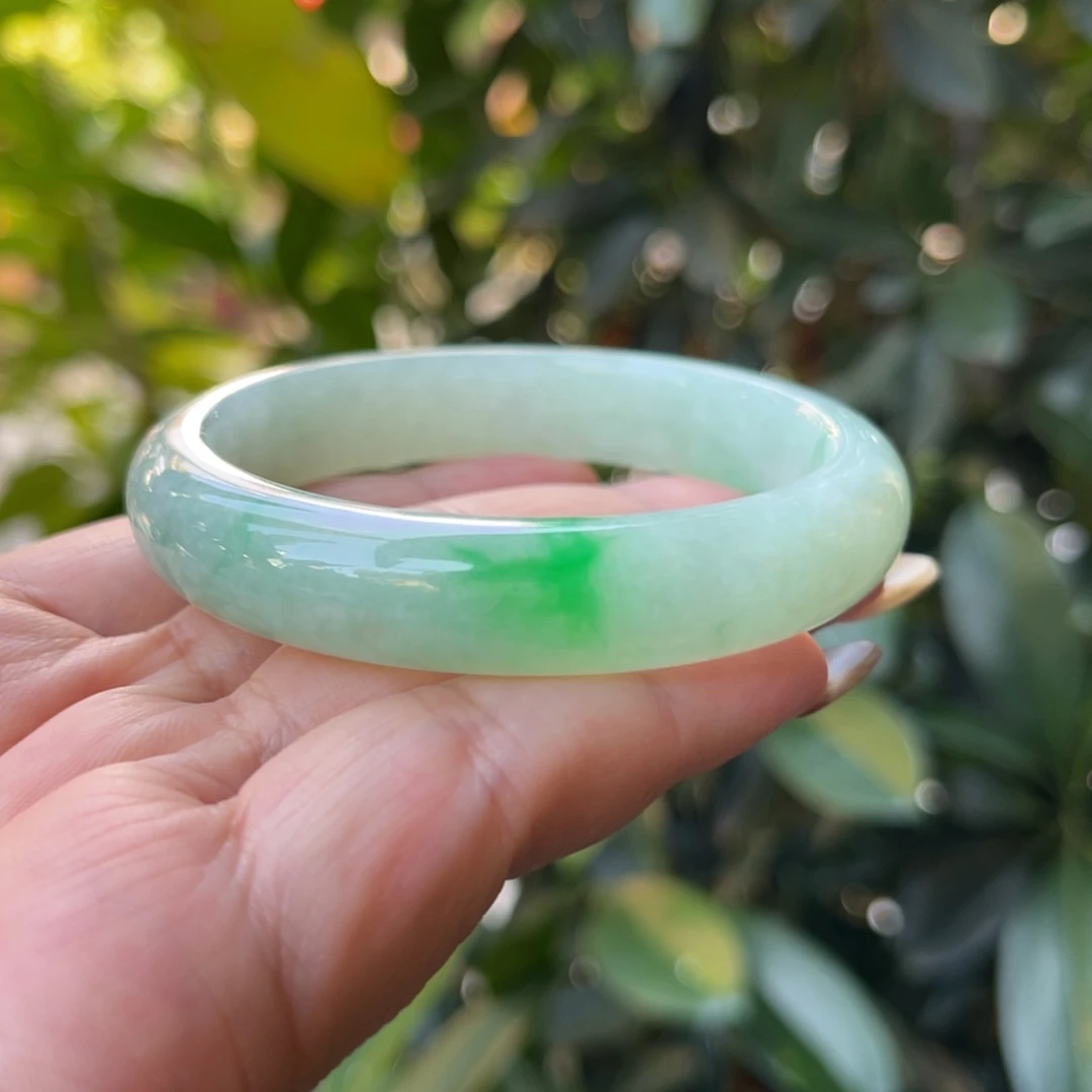 翡翠未镶嵌手镯55正圈