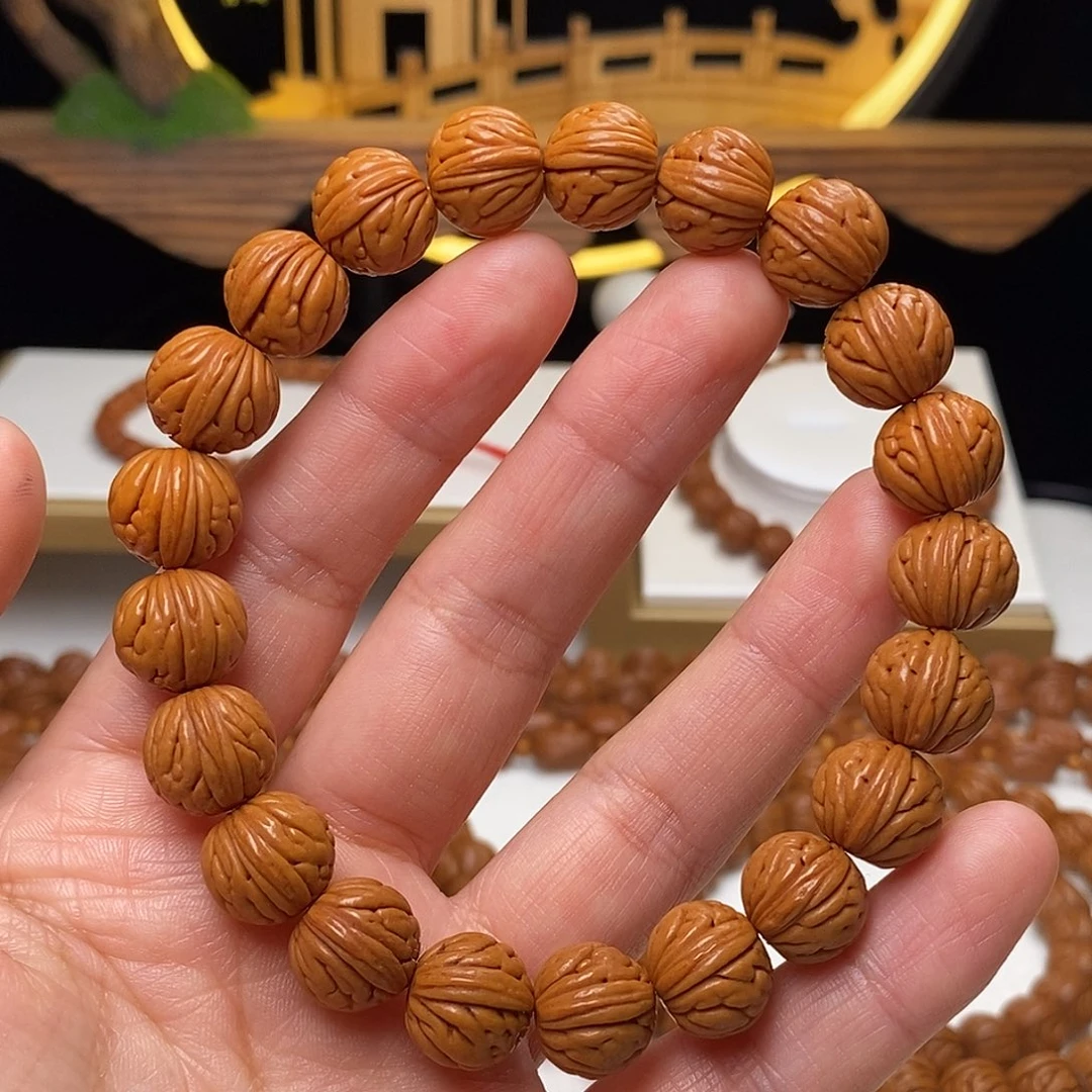 手串桃核12mm野生金麒麟桃核手串