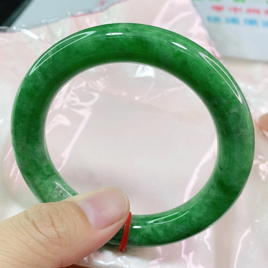 翡翠手镯未镶嵌54-56圈口圆条力推大漏特漏