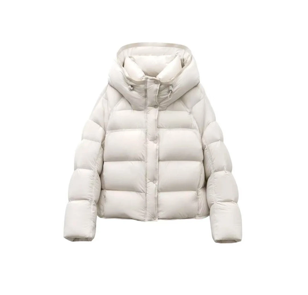 【90白鹅绒】云朵泡芙短款加厚连帽保暖羽绒服.