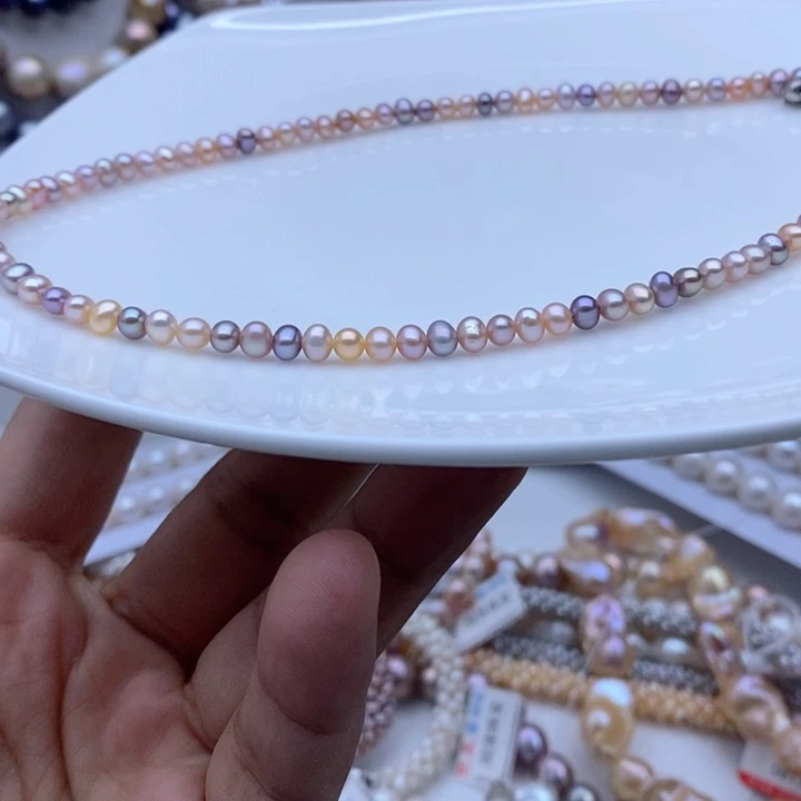 颈饰合金淡水珍珠