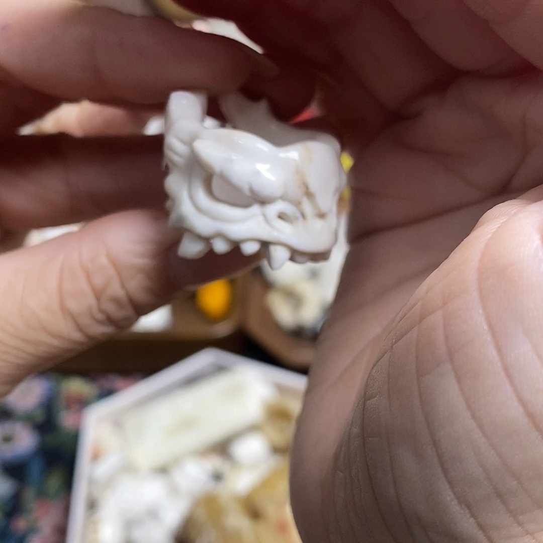 鹿骨把件47号恶龙跑环内径18左右