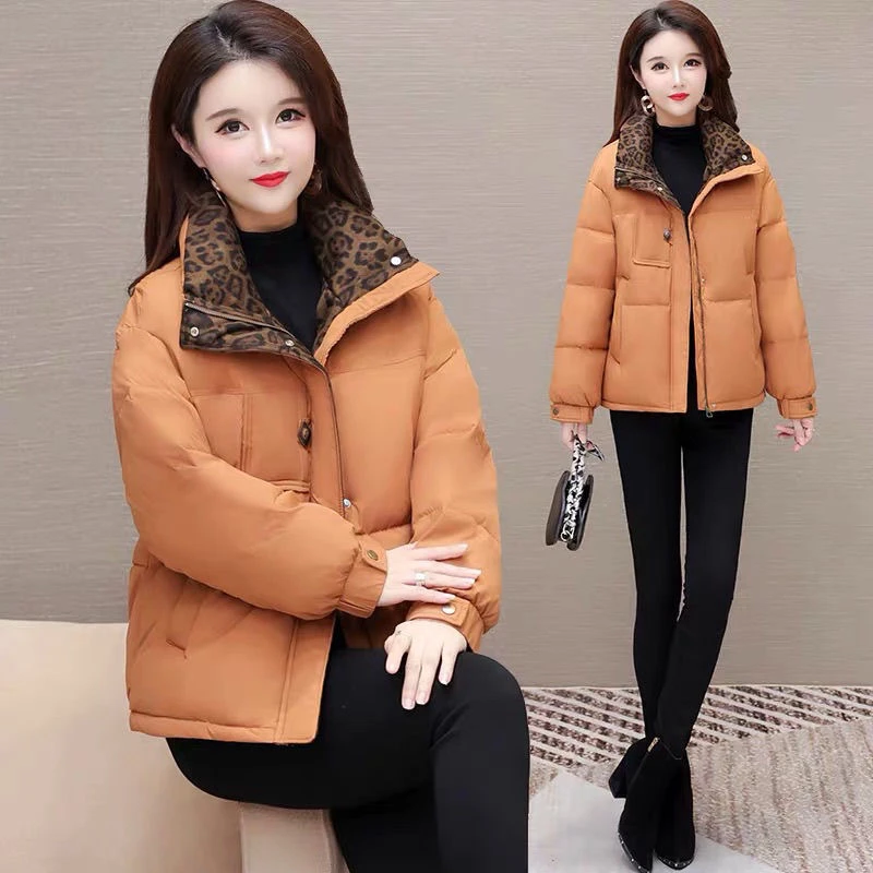 中年女装冬季洋气棉服2024新款时尚妈妈冬装拼接立领棉袄外套