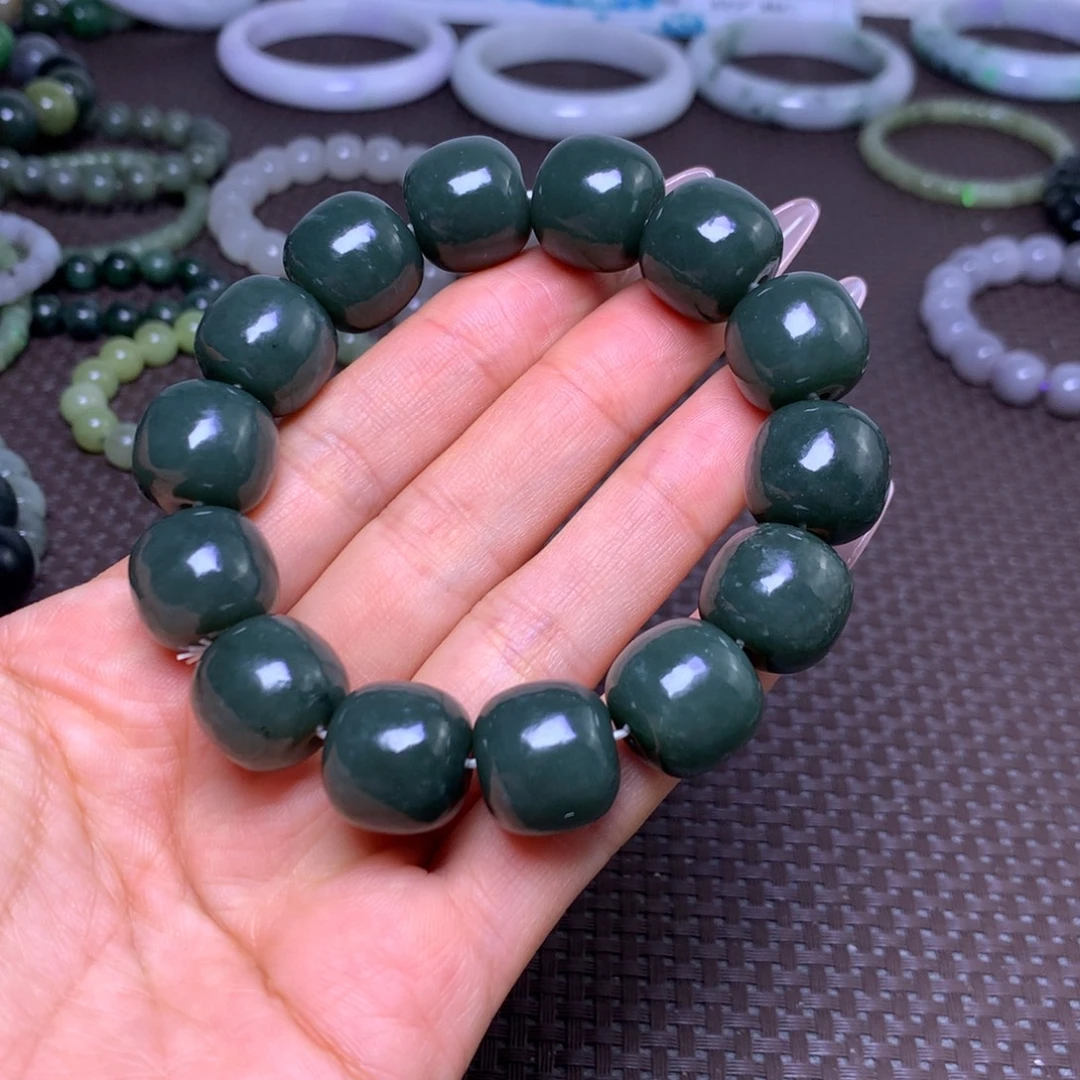 和田玉未镶嵌手串卡16