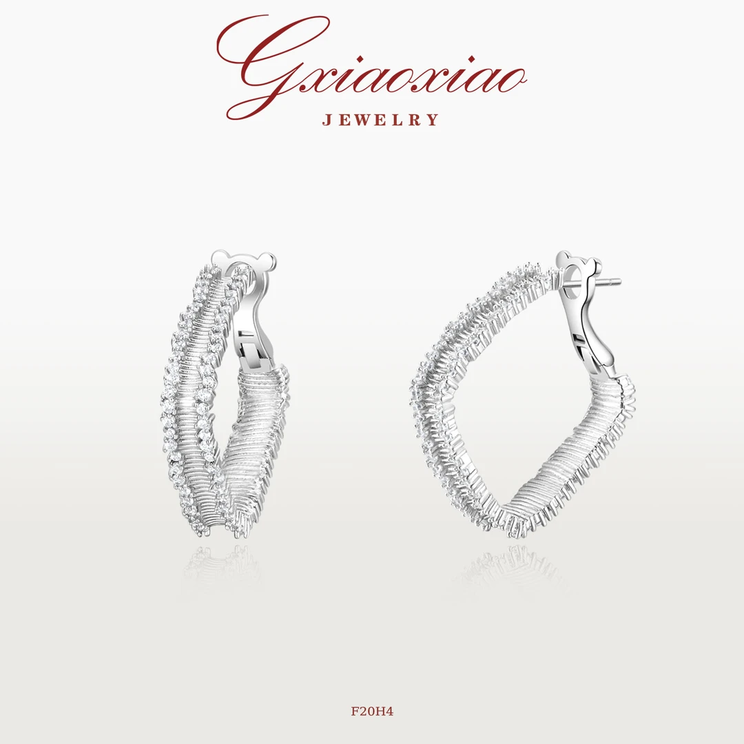 G XIAOXIAO 镀K金 时尚气质小众简约百搭方形耳环 F20H4