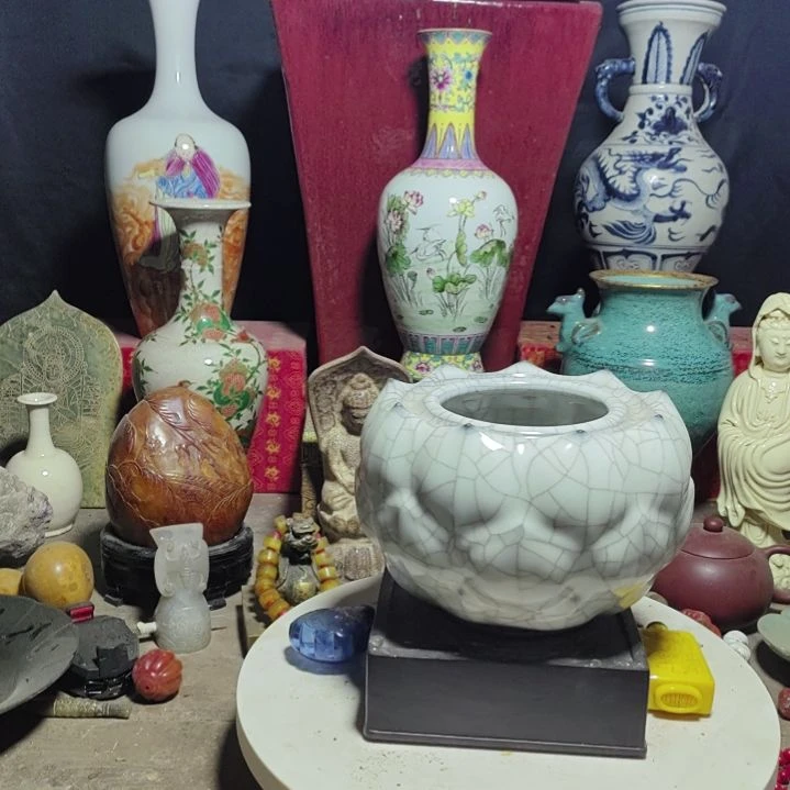 瓷片青花瓷瓶手工制作