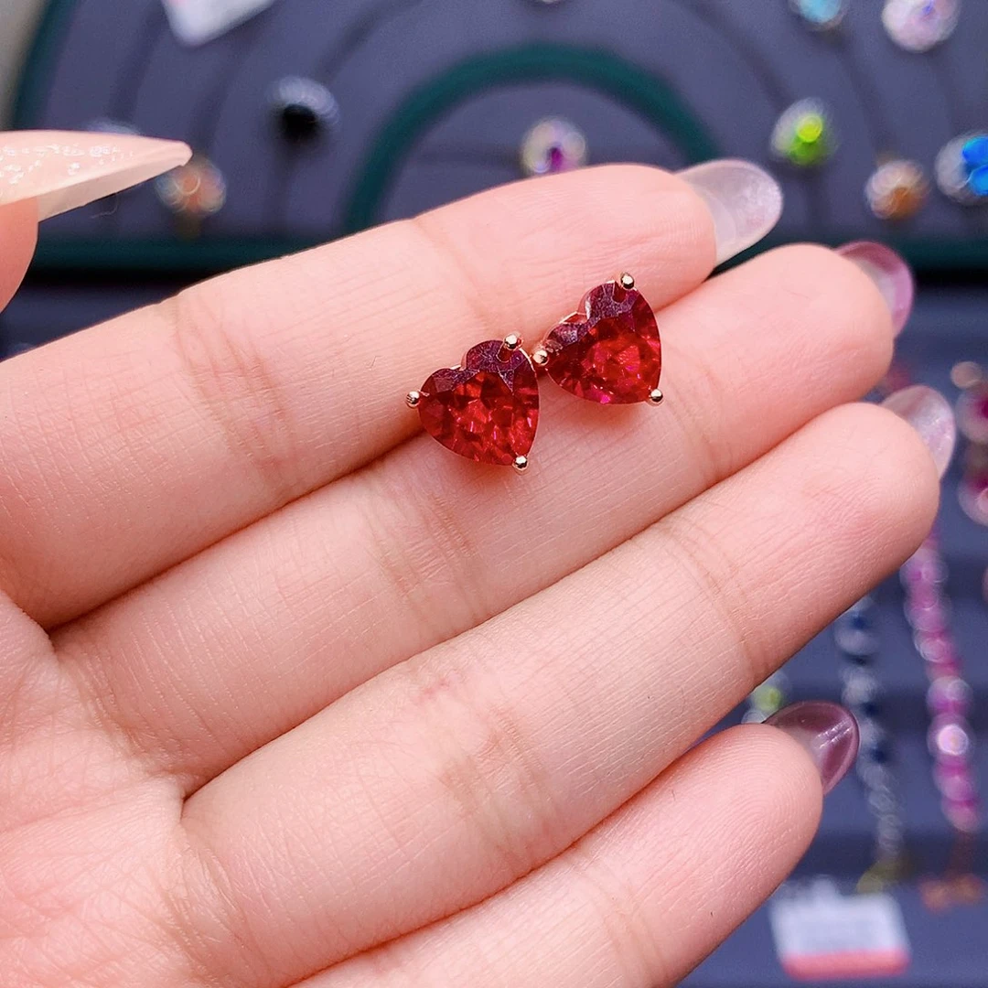 红宝石戒指银S925镶嵌