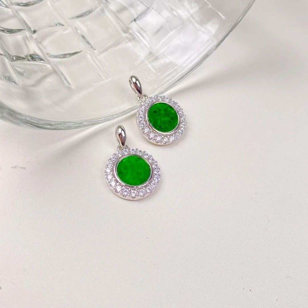 天然A货翡翠圆牌吊坠*2908-65301/多样性发/1件