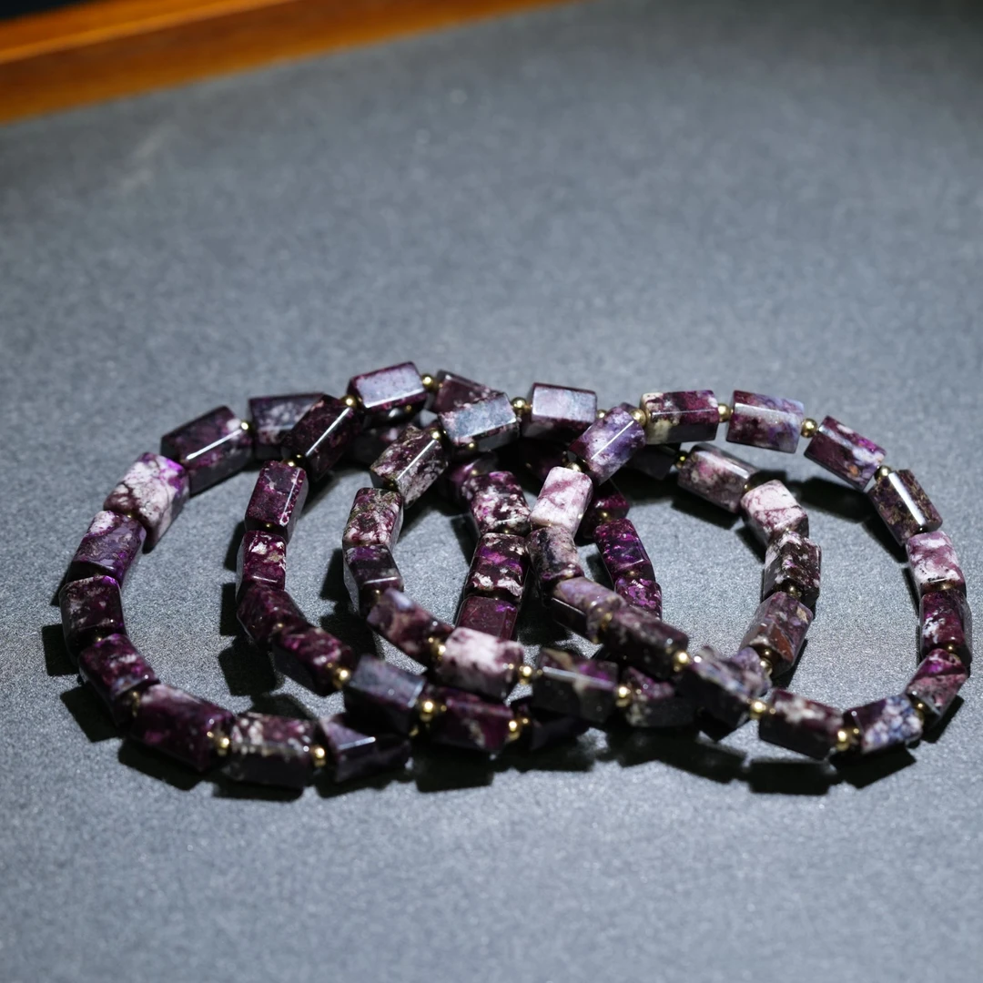 【黑胖珠宝】 QX165舒俱来老油紫手链 多样性发一