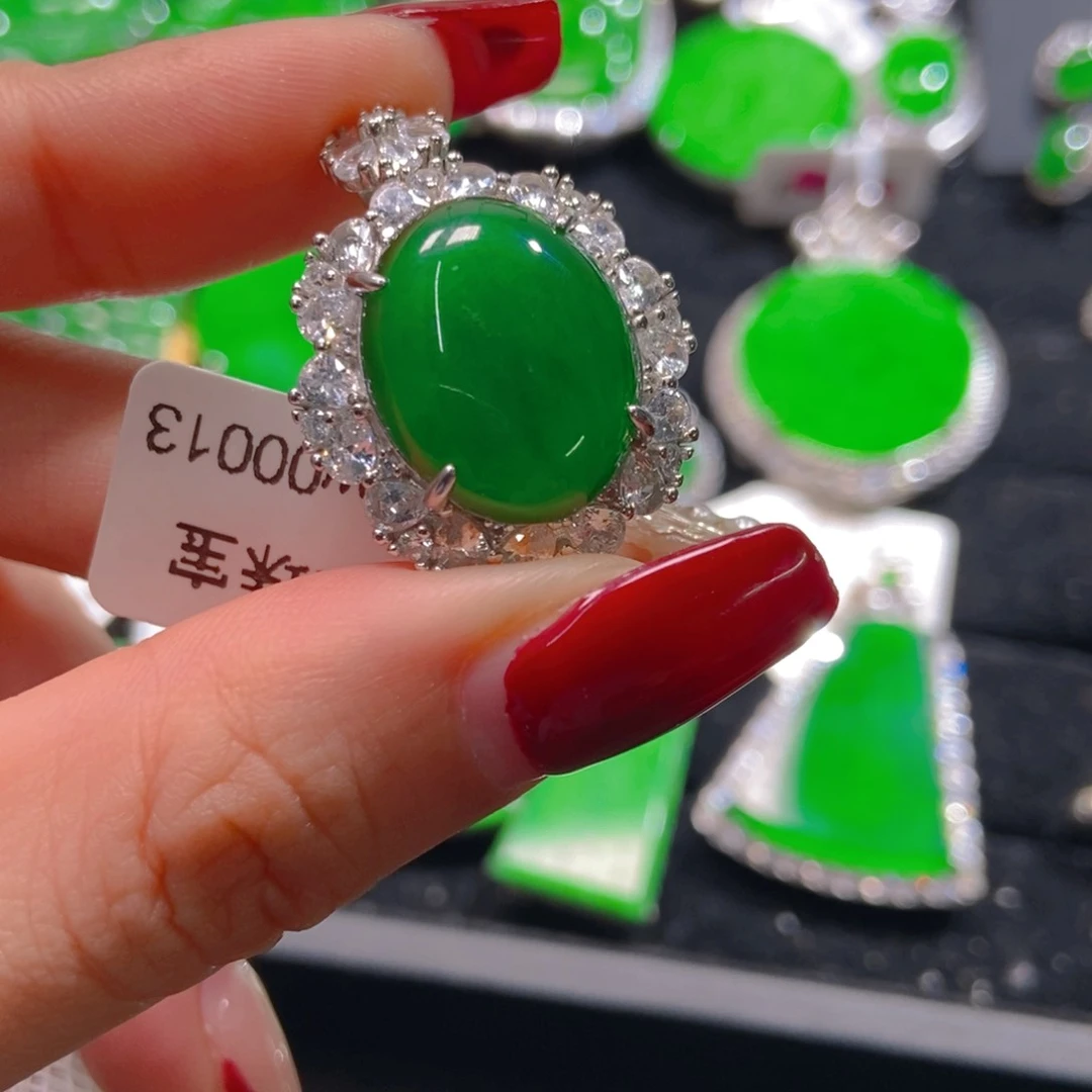 翡翠吊坠(不含链)银S925镶嵌