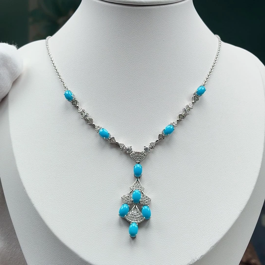 绿松石银S925镶嵌珠宝奇石