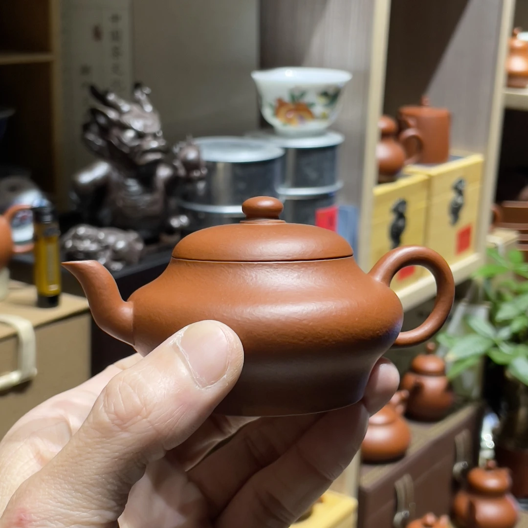 蔡典举朱泥，三弯流虚扁约100毫升