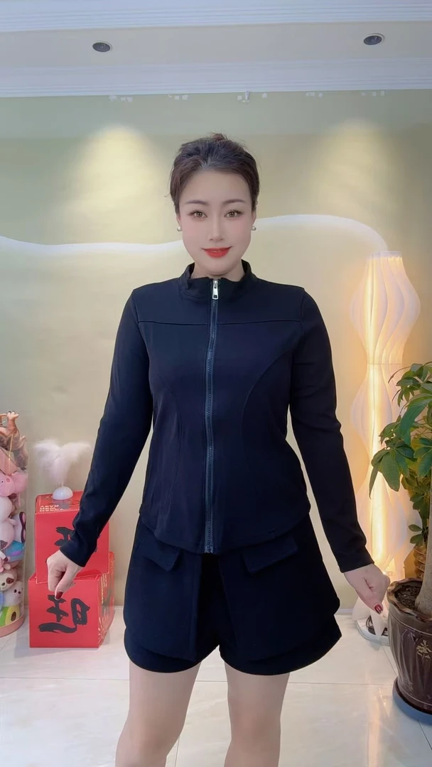 2025秋季气质显瘦长袖时尚休闲立领运动网红百搭修身女士大码上衣