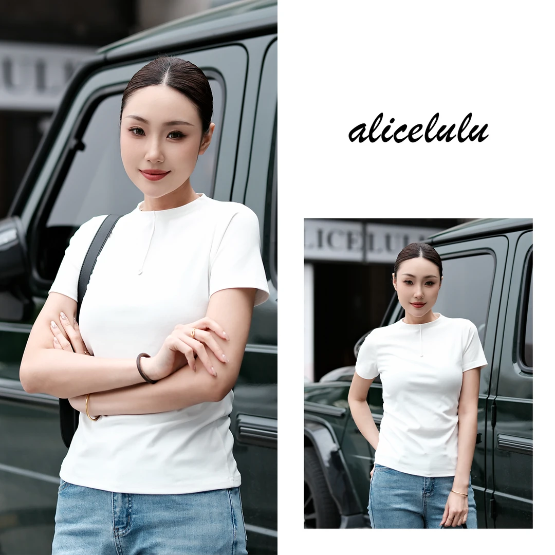 5 ALICE “绵云”短袖T恤 时髦装饰 绵柔亲肤 S2142042T