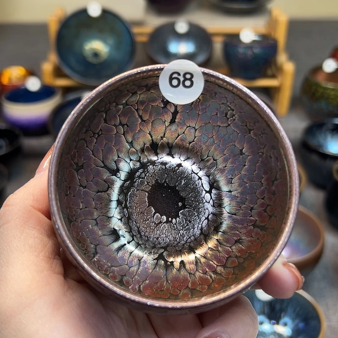 茶盏彩金釉滴将军