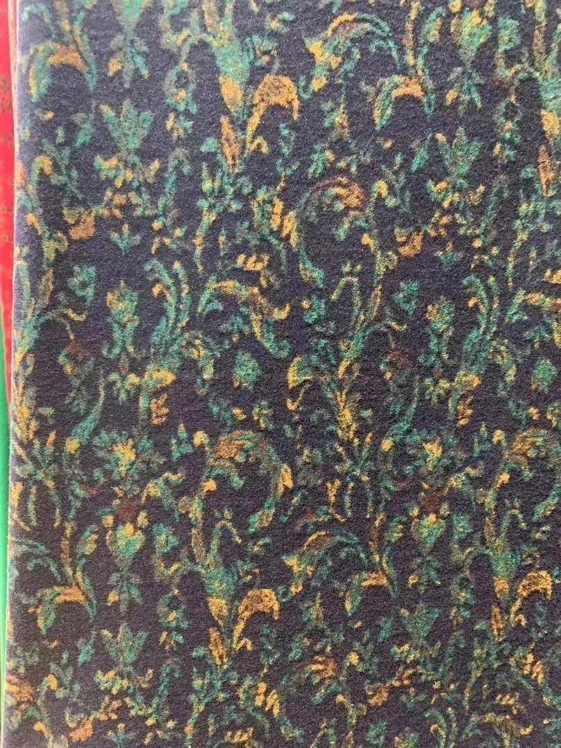 绿弯弯 织花奥绒布料